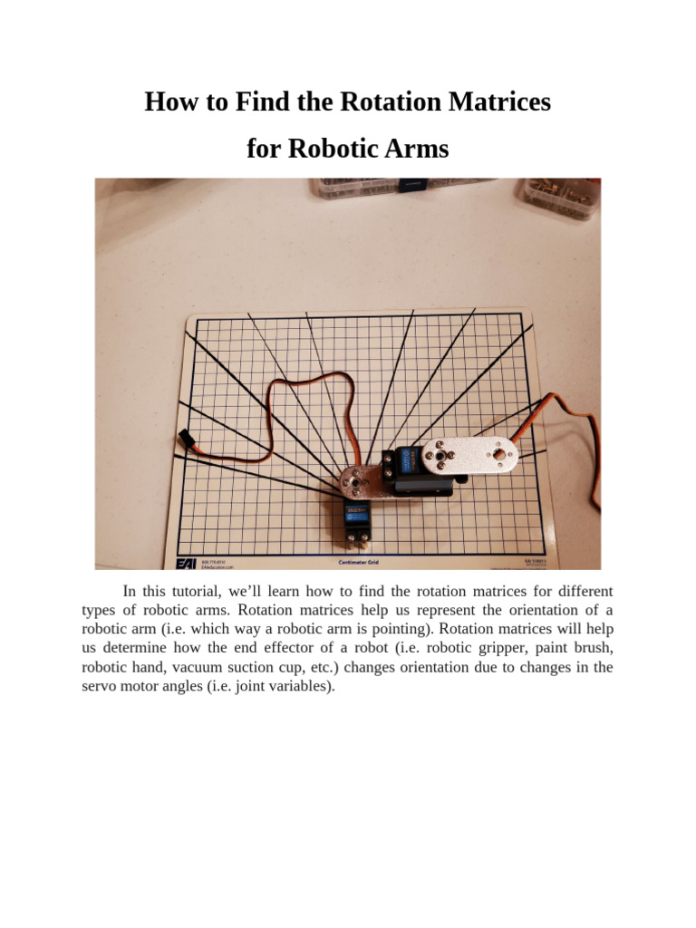 Rotation Matrices for Robotic Arms | PDF | Matrix (Mathematics) | Rotation