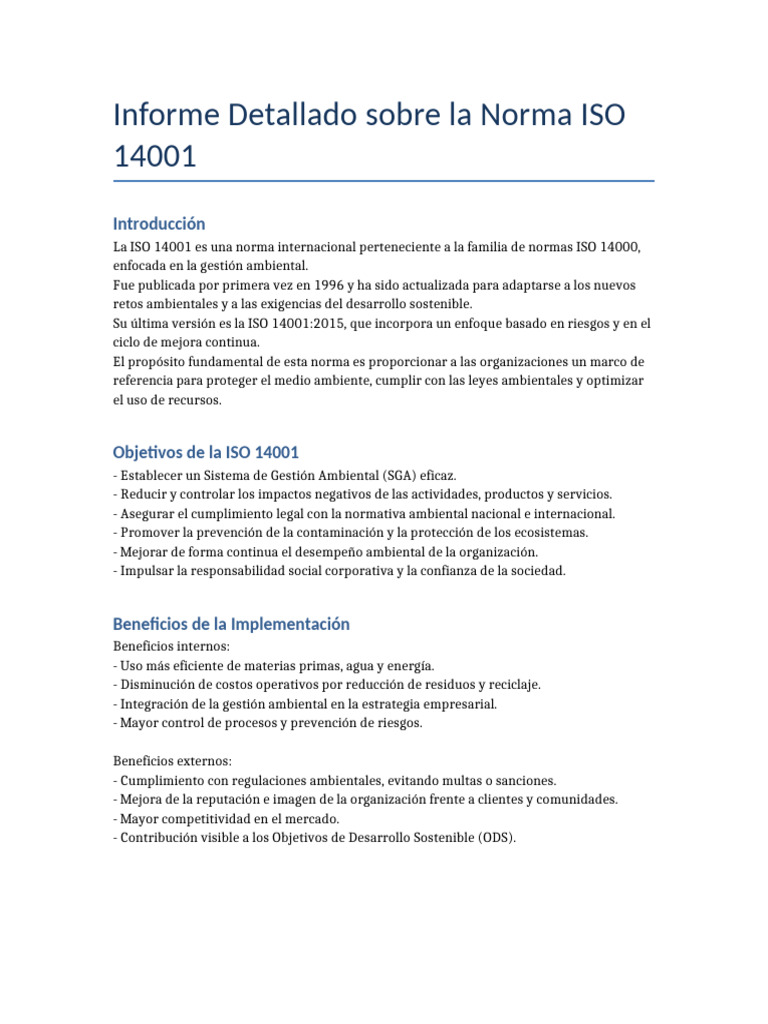 Guía Completa sobre ISO 14001 | PDF | Entorno natural | Economias