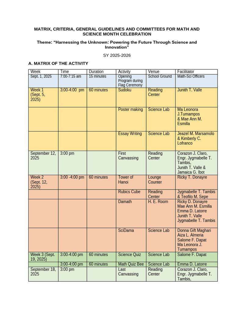 Math and Science Month 2025 Activities | PDF | Mathematics