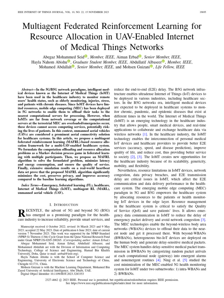 Multiagent Federated Reinforcement Learning For Resource Allocation in ...
