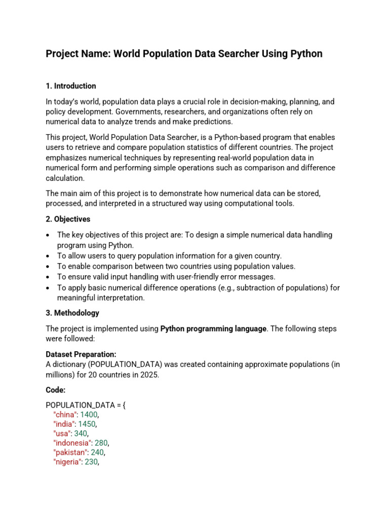 Python Population Data Searcher | PDF | Python (Programming Language ...