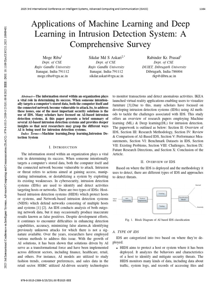 Applications of Machine Learning and Deep Learning in Intrusion ...