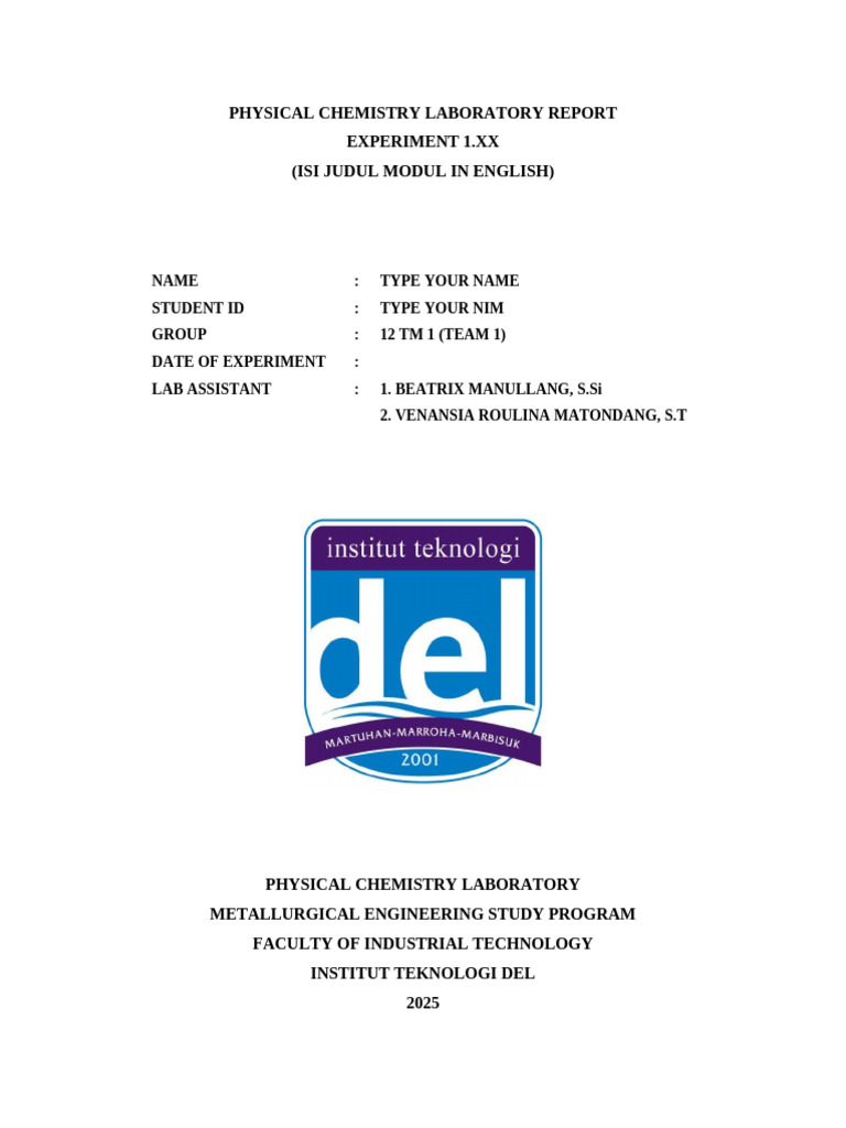 Physical Chemistry Lab Report Overview | PDF
