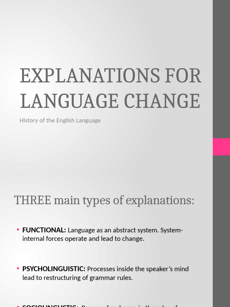 Language Change Explanations | PDF | Morphology (Linguistics) | Word