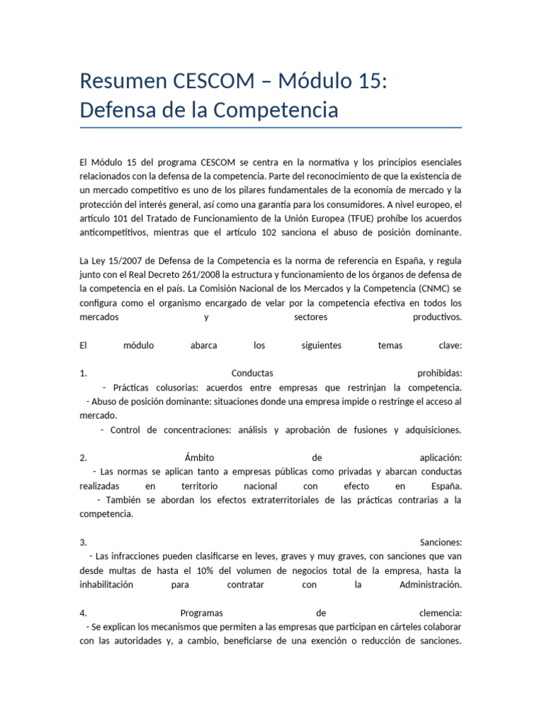 Defensa de la Competencia en CESCOM | PDF | Justicia | Crimen y violencia