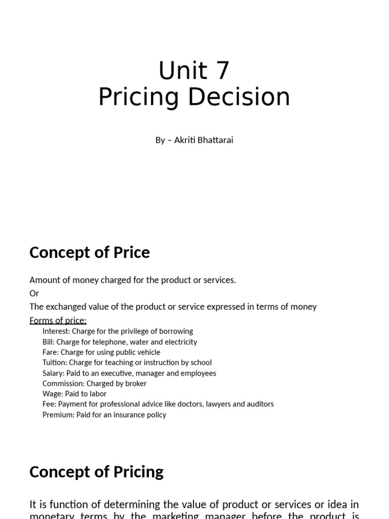 Understanding Pricing Decisions | PDF | Pricing | Prices