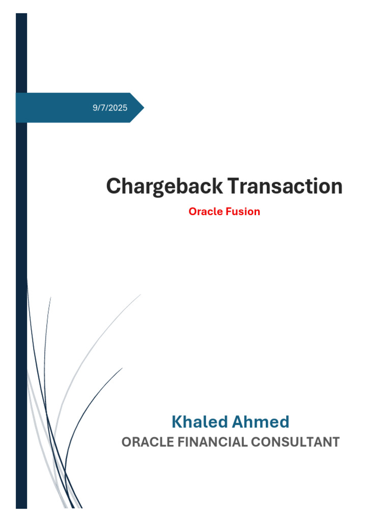 Chargeback Process in Oracle Fusion AR | PDF | Invoice | Financial Services
