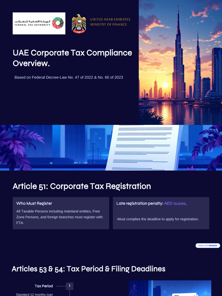 UAE Corporate Tax Compliance Guide | PDF | Corporate Tax In The United ...