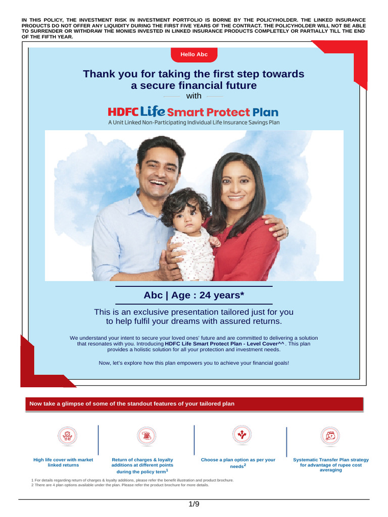 HDFC Life Smart Protect Plan Overview | PDF | Life Insurance | Insurance