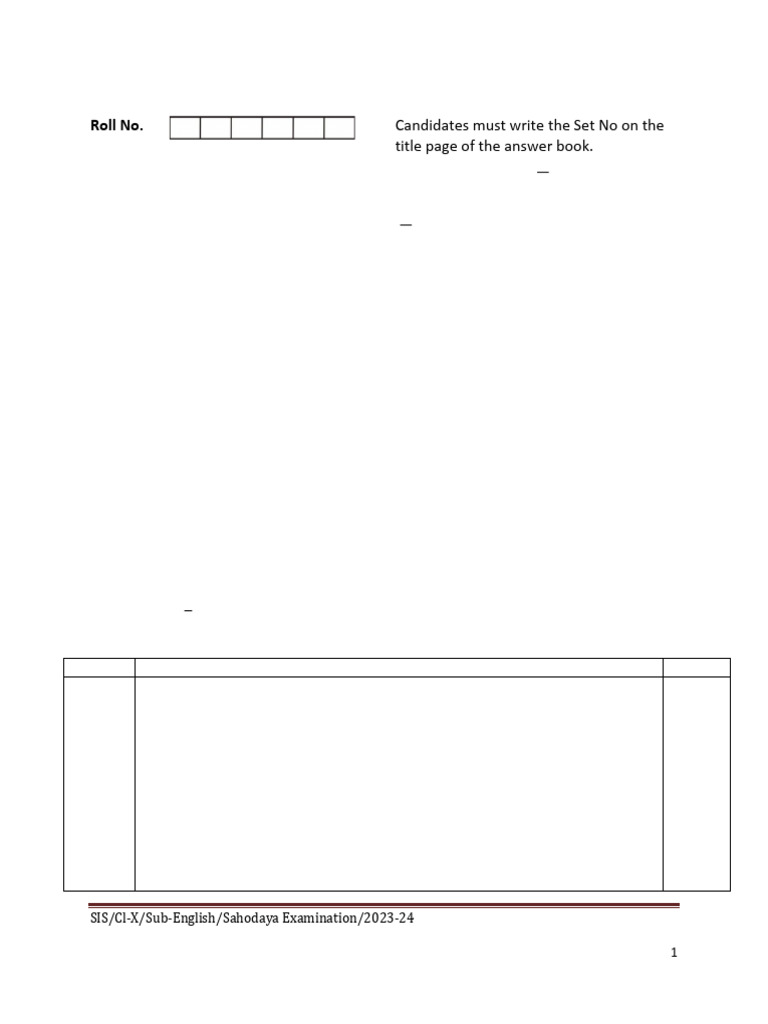 Class X English Pre-Board Exam 2023-24 | PDF | Nonverbal Communication ...