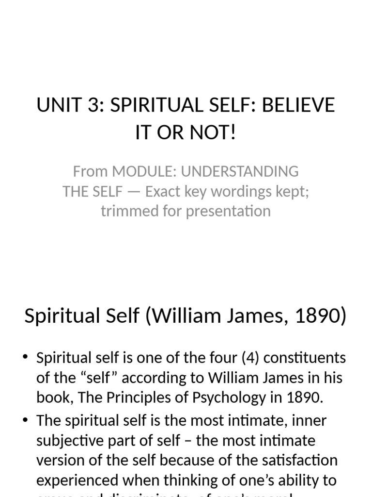 Module 2 Unit 3 Spiritual Self FULL | PDF | Reincarnation | Meditation
