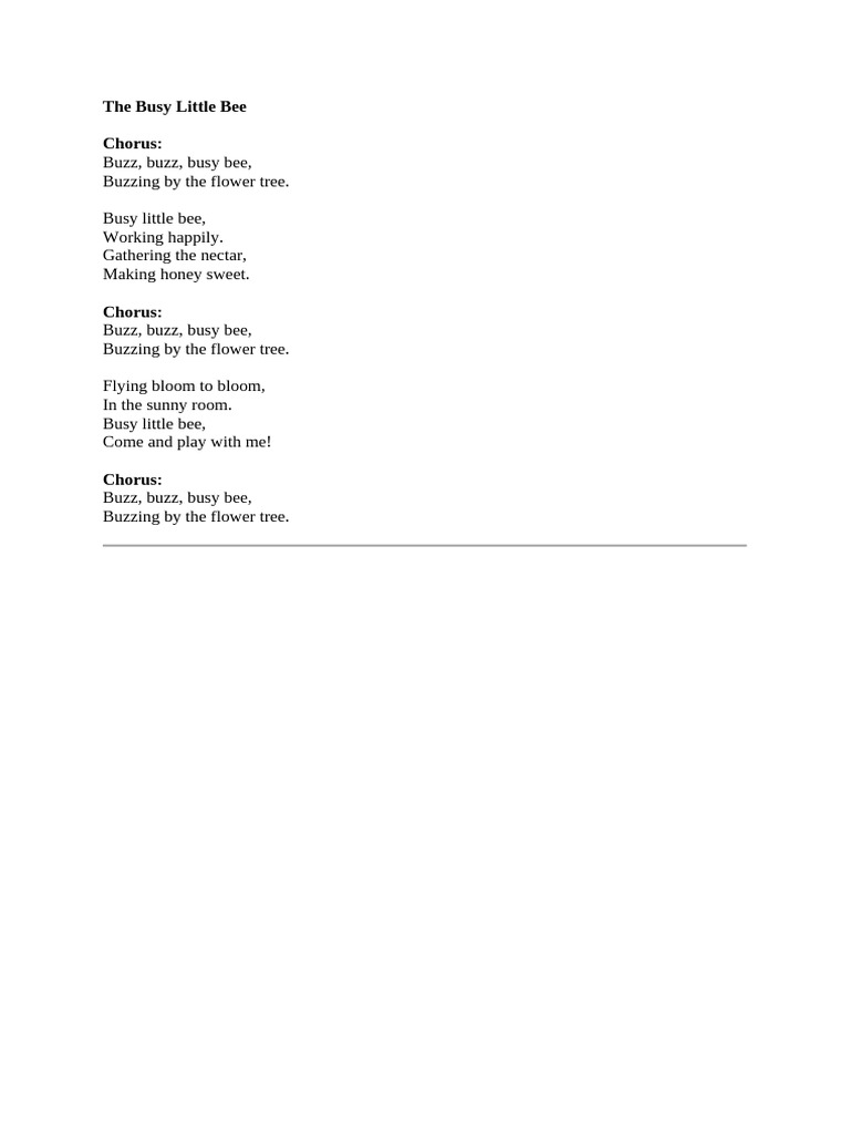 The Busy Little Bee | PDF
