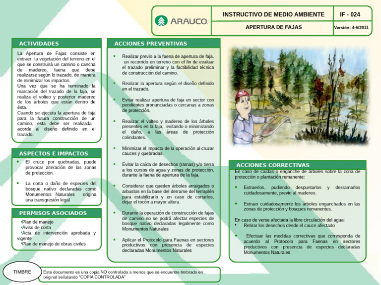 IF 024 - APERTURA DE FAJA v4 06-2011 | PDF | Los bosques | Entorno natural