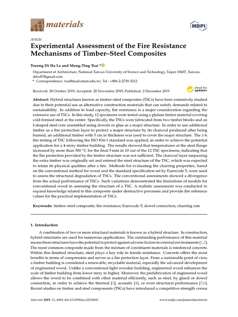 Fire Resistance of Timber-Steel Composites | PDF | Wood | Beam (Structure)