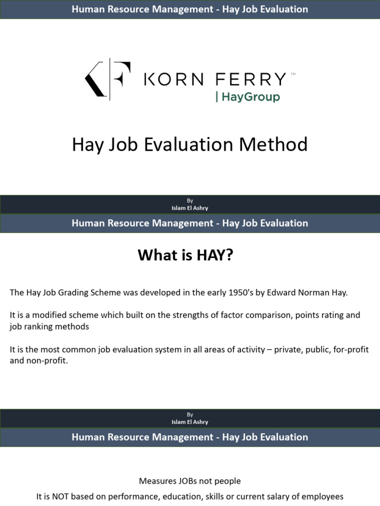Hay Job Evaluation Method Overview | PDF | Procedural Knowledge | Human ...