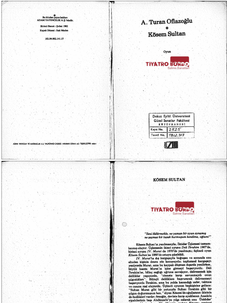 A.turan Oflazoğlu - Kösem Sultan (35 Kişi en Az) | PDF