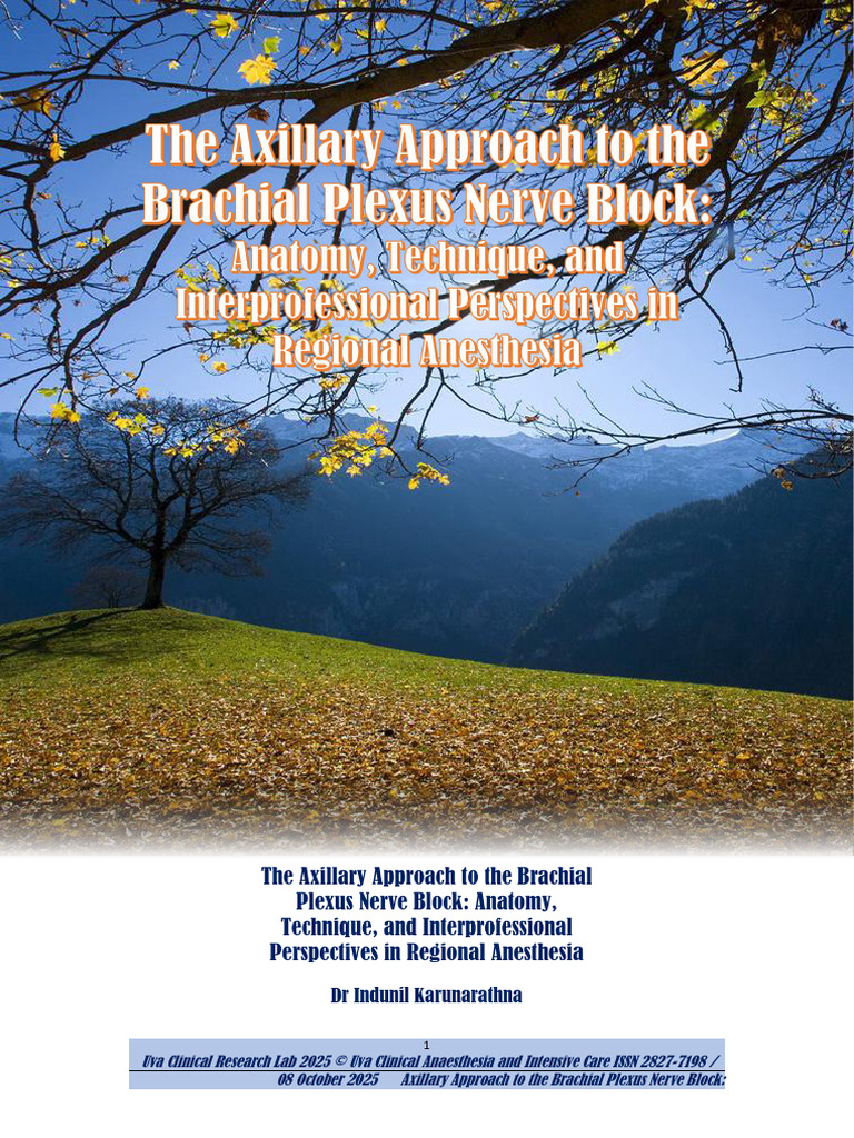 The Axillary Approach To The Brachial Plexus Nerve Block in Regional ...