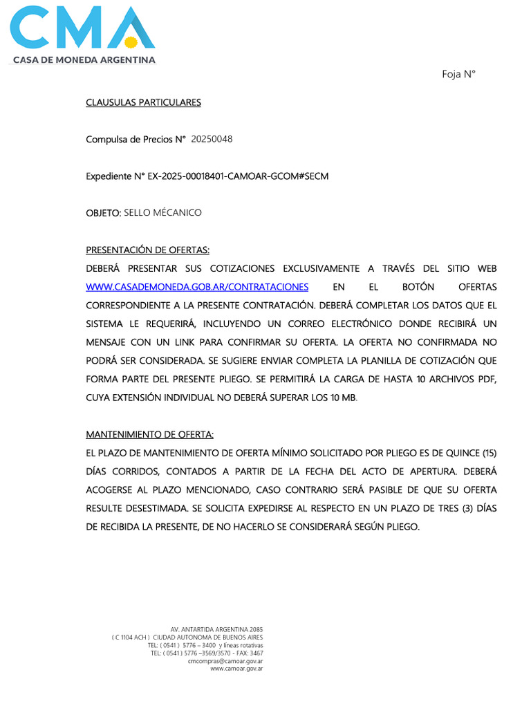 Claus. Partic.+ Carta Presentación EE 18401 | PDF