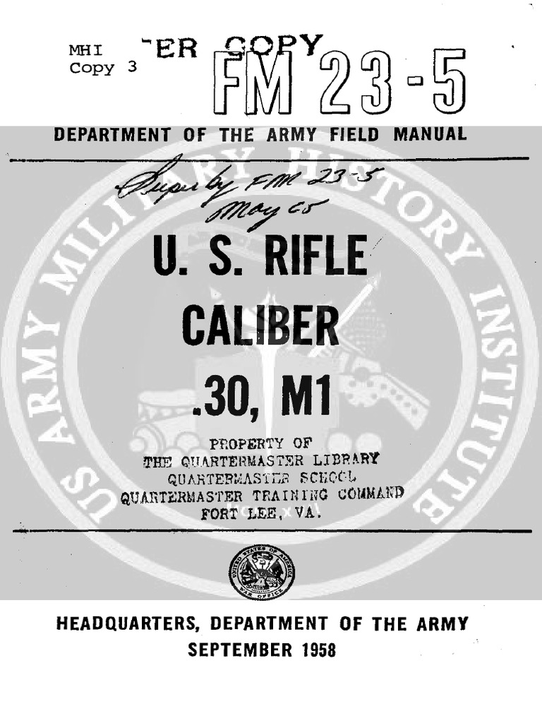 U.S. Rifle Caliber .30 Field Manual | PDF | Rifle | Military Science