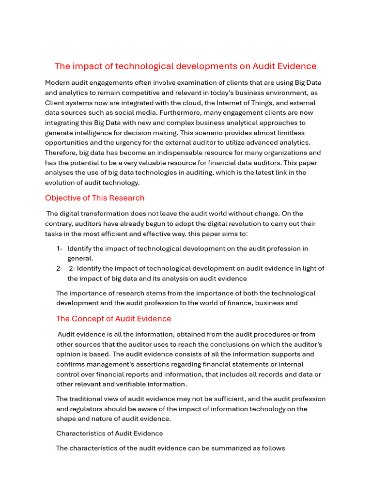 Impact of Big Data on Audit Evidence | PDF | Audit | Big Data