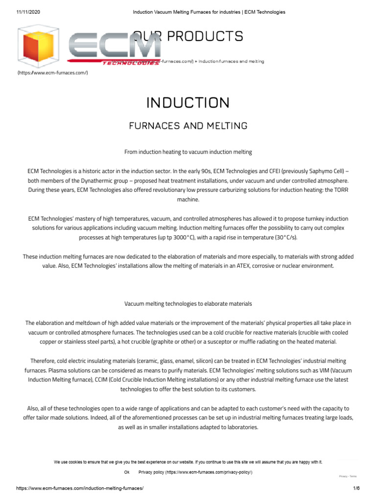 ECM Induction Vacuum Melting Furnaces | PDF | Vacuum | Mechanical ...