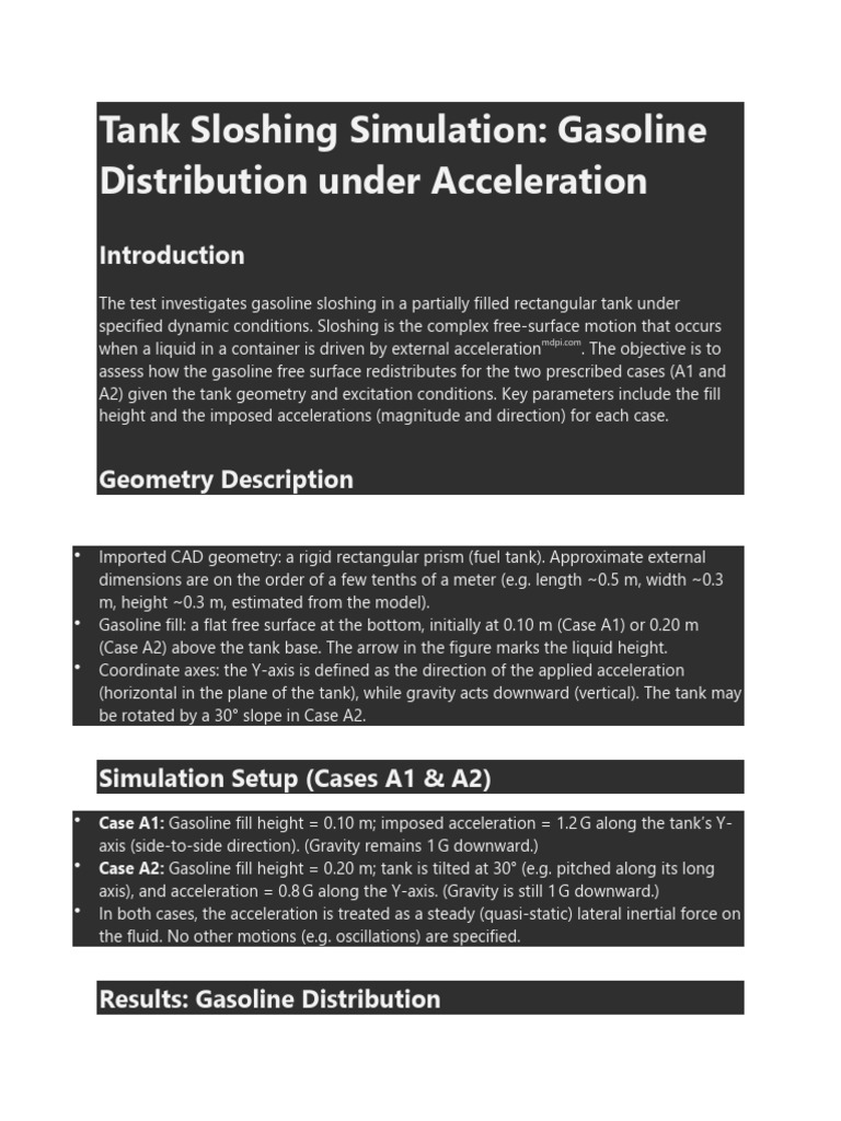 Tank Sloshing Simulation Reportdeep | PDF | Rotation | Cartesian ...