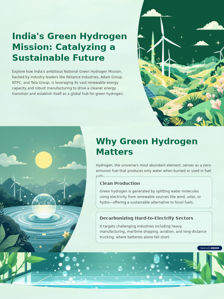 India's Green Hydrogen Mission Explained | PDF | Renewable Energy ...
