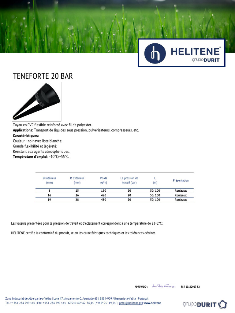 Tuyau PVC Flexible 20 Bar - HELITENE | PDF