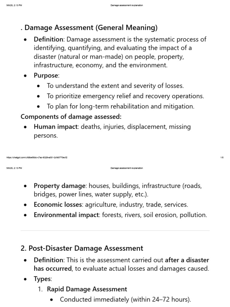 Understanding Damage Assessment Process | PDF | Natural Disasters | Flood