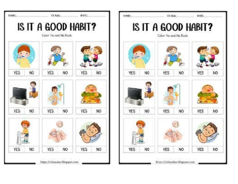 Good Habit Worksheet | PDF