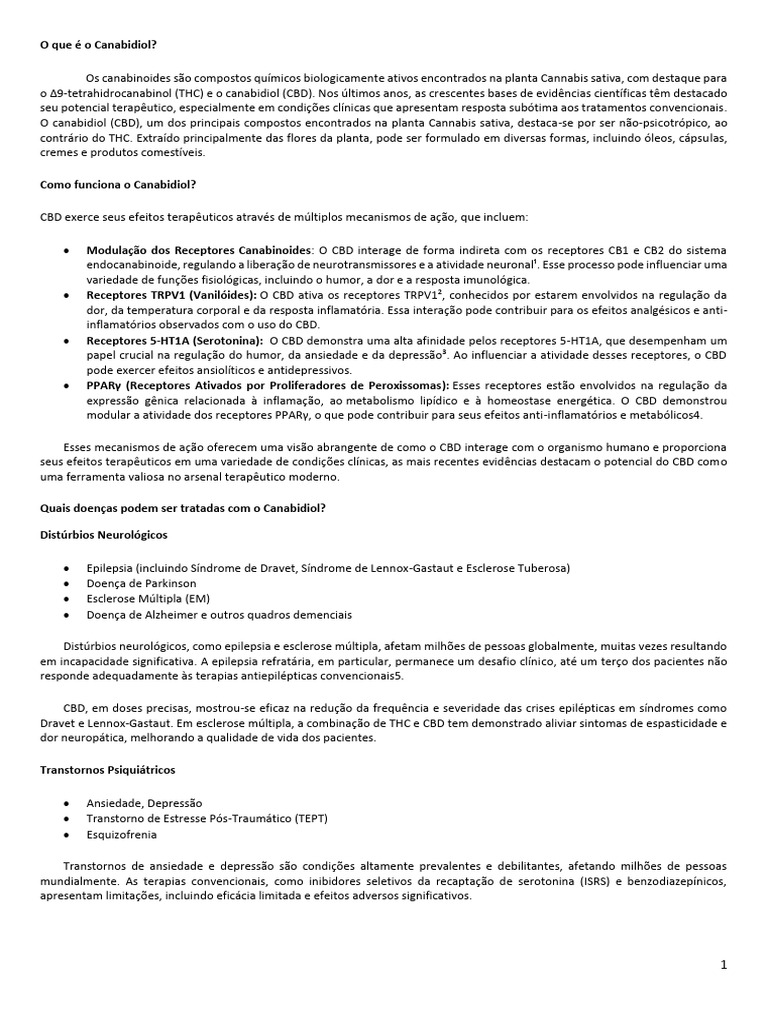 Benefícios do Canabidiol (CBD) na Saúde | PDF | Serotonina | Trauma ...