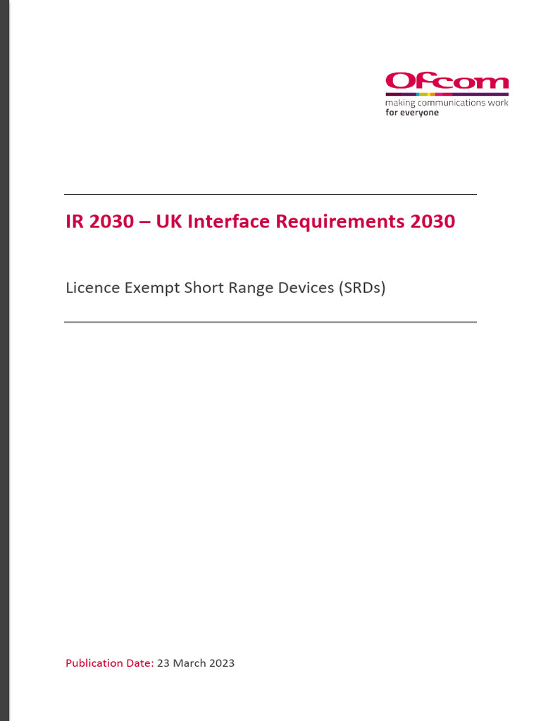 IR 2030 (2023) | PDF | Radio | Security Alarm