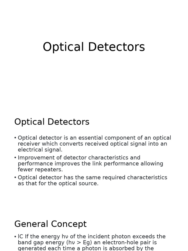 Understanding Optical Detectors and PIN Photodiodes | PDF | Diode | P–N ...