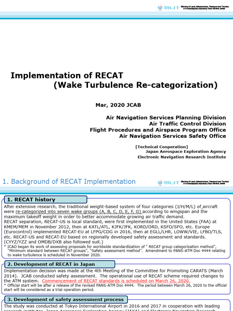 RECAT Implementation for Wake Turbulence | PDF | Air Traffic Control ...