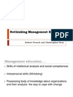 Rethinking Management Education