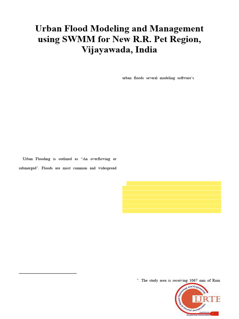 Urban Flood Modeling and Management Using SWMM For | PDF | Earth ...