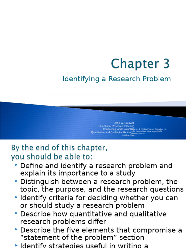 Identifying Research Problems in Education | PDF | Quantitative ...