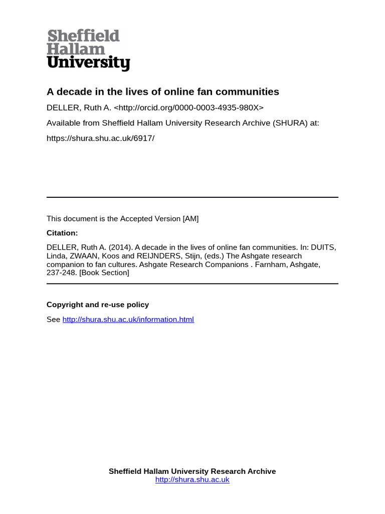 Evolution of Online Fan Communities | PDF | Internet Forum | Fandom