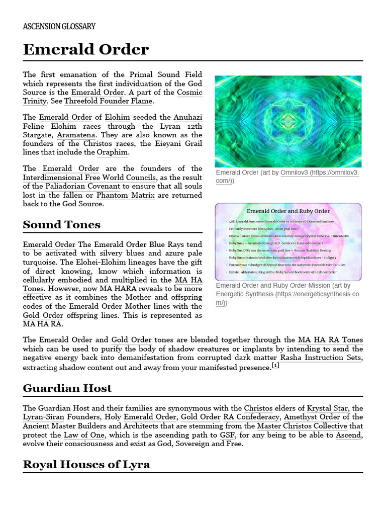 Understanding the Emerald Order | PDF | Religious Belief And Doctrine ...