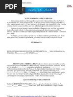 AÇÃO DE EXECUÇÃO DE ALIMENTOS
