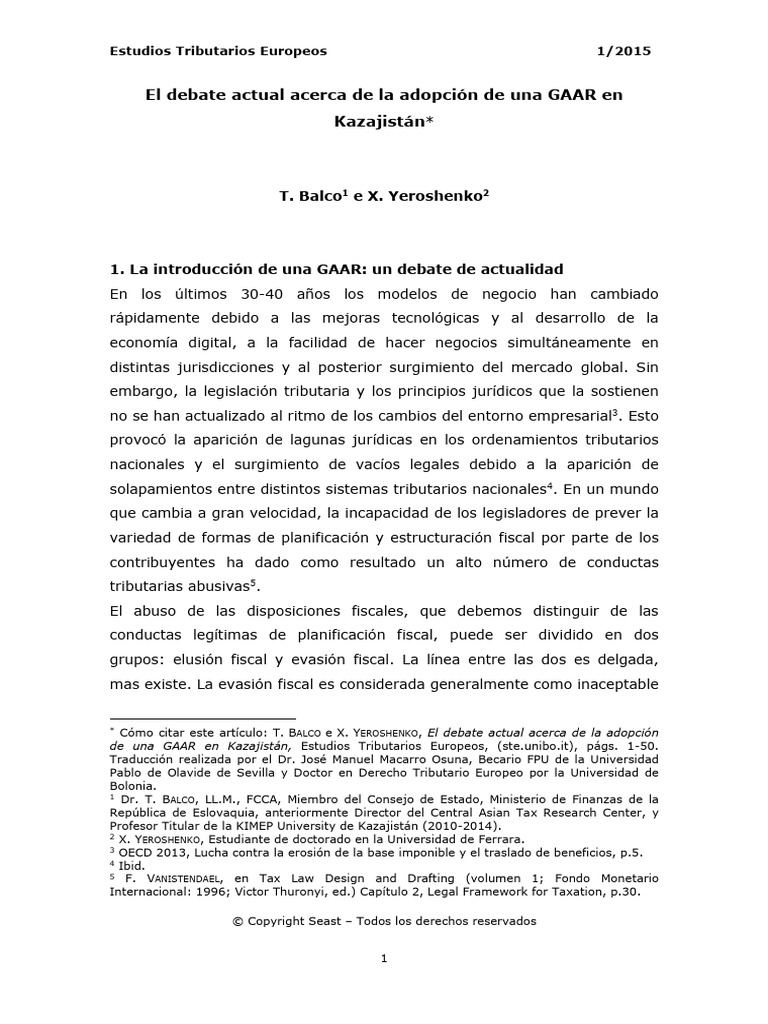 Thalion, GAAR ES | PDF | Evasión de impuestos | Evasión de impuestos