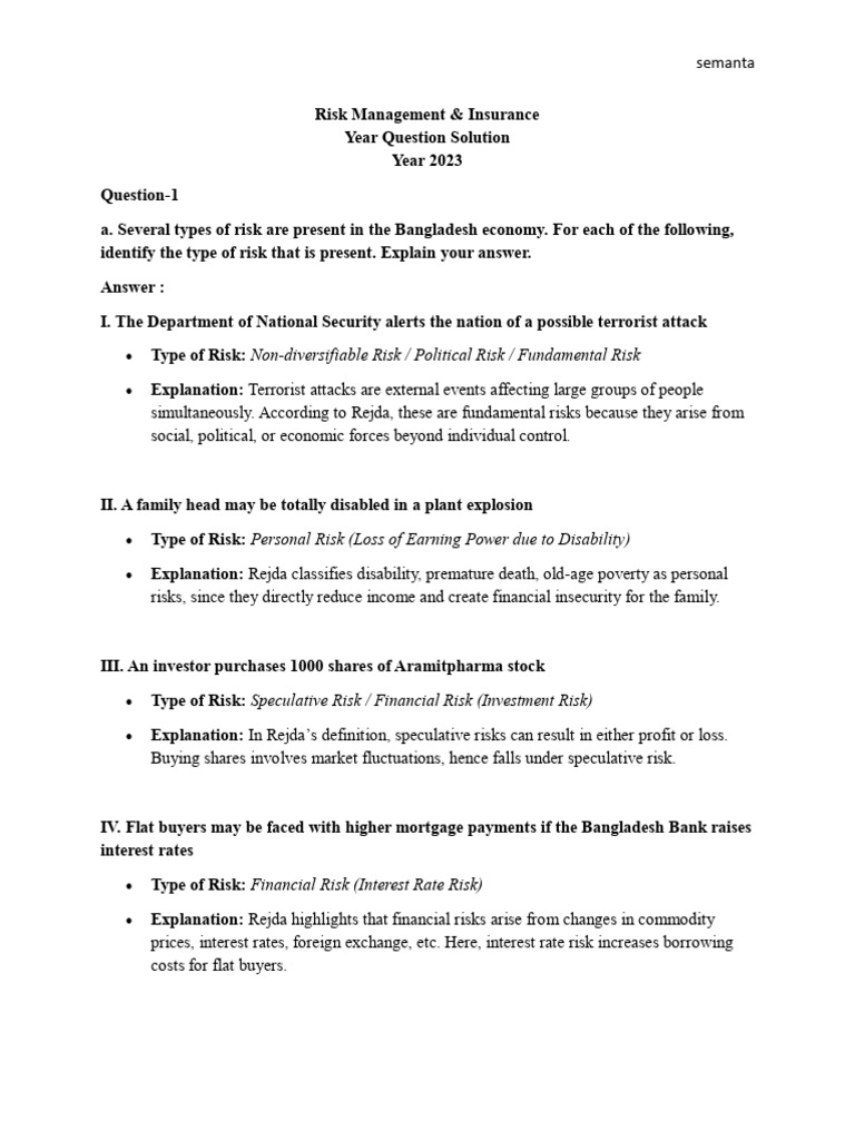 Risk Management and Insurance (2021-23) | PDF | Insurance | Risk