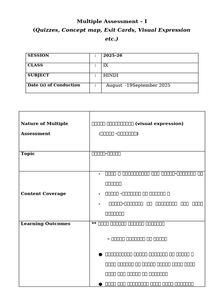 Multiple Assesssment Format | PDF