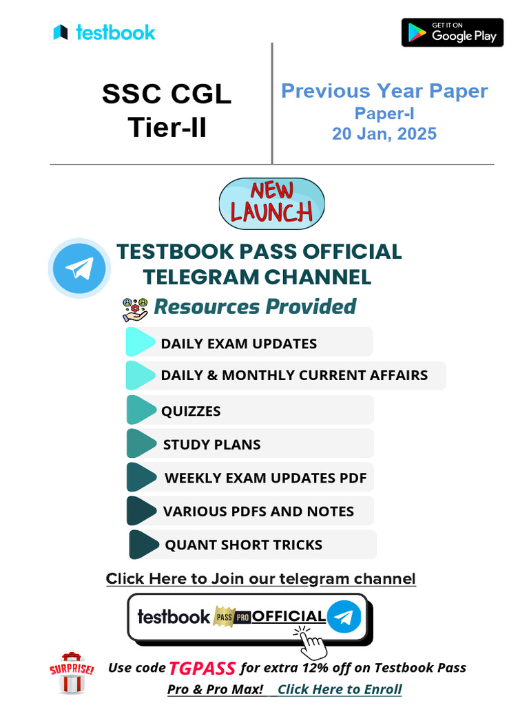 SSC CGL 2024 Tier-II Official Paper-I (Held On_ 20 Jan, 2025) | PDF