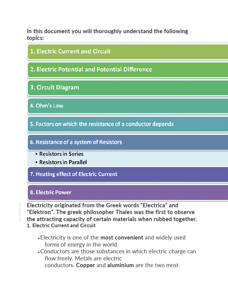 Understanding Electric Current and Circuits | PDF | Electric Current ...