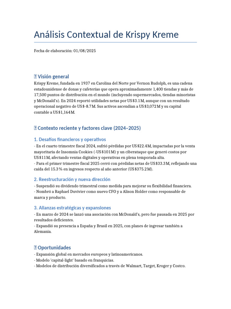 Analisis Contextual Krispy Kreme | PDF