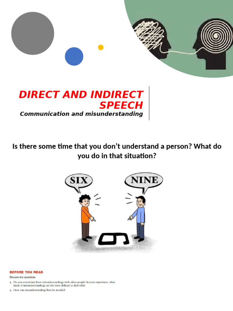 Direct and Indirect Speech Explained | PDF | Question | Clause