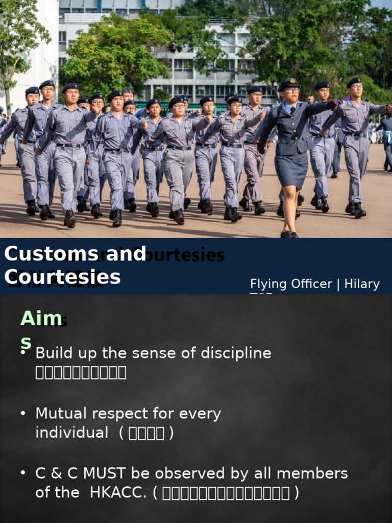 HKACC Customs and Courtesies Guide | PDF | Military Rank | Corporal