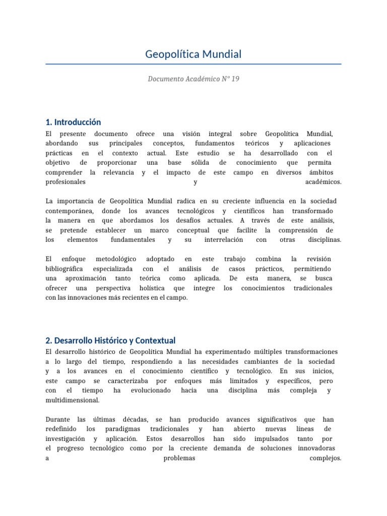Fundamentos de Geopolítica Mundial | PDF | Conocimiento