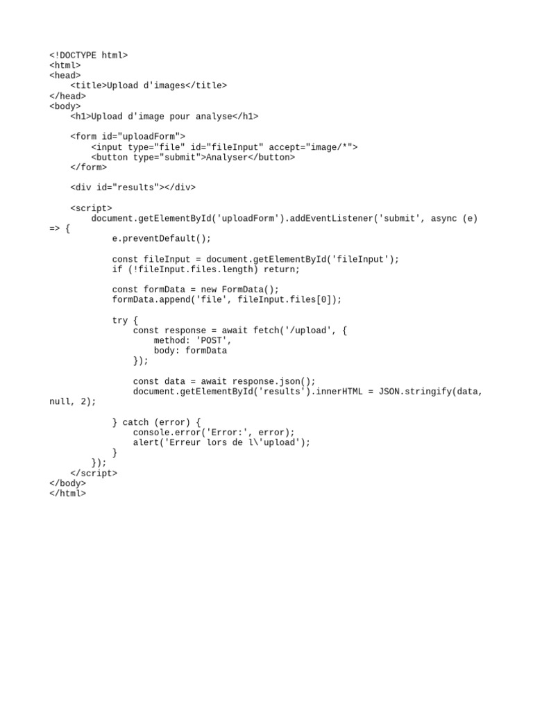 Image Upload for Analysis Tool | PDF